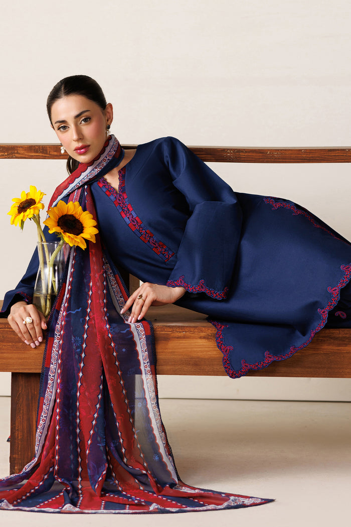 Farasha | Summer Melody 26 | Indigo Grace - Casual Dress - available at Maria Faisal in UK and USA.