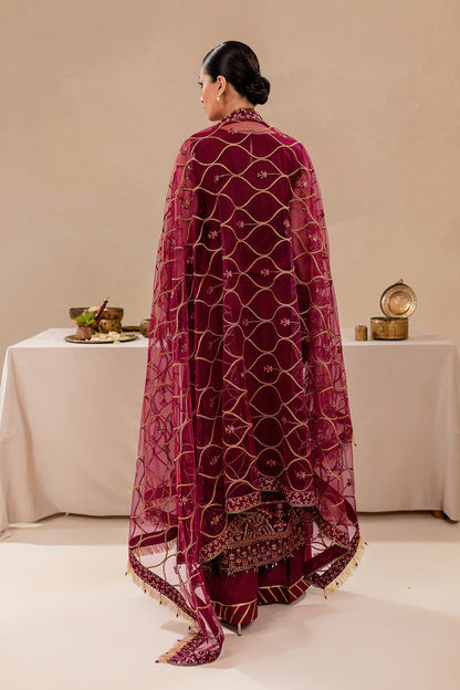 Farasha | Lumiere Formals |ROUGE PINK - Designer Dress with Intricate embroidery and embellishments. Shop elegent wedding dress at Maria Faisal.