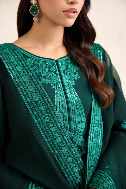 Farasha | Formals 26 | Emerald Luxe - Formal Dress - available at Maria Faisal in UK and USA.