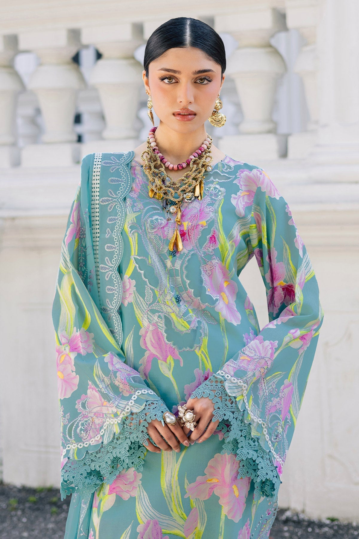 Nureh | Maya Lawn | NS-167 - Luxury Dress - available at Maria Faisal in UK and USA.
