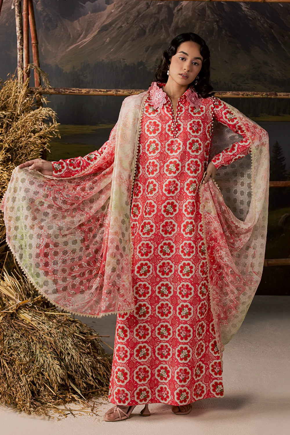 Vanya | Post Crds of July | SM-027 - Luxury Dress - available at Maria Faisal in UK and USA.