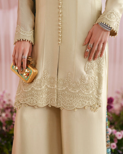 Faiza Saqlain | Roim Silk Edit | Rimaas - Luxury Dress - available at Maria Faisal in UK and USA.