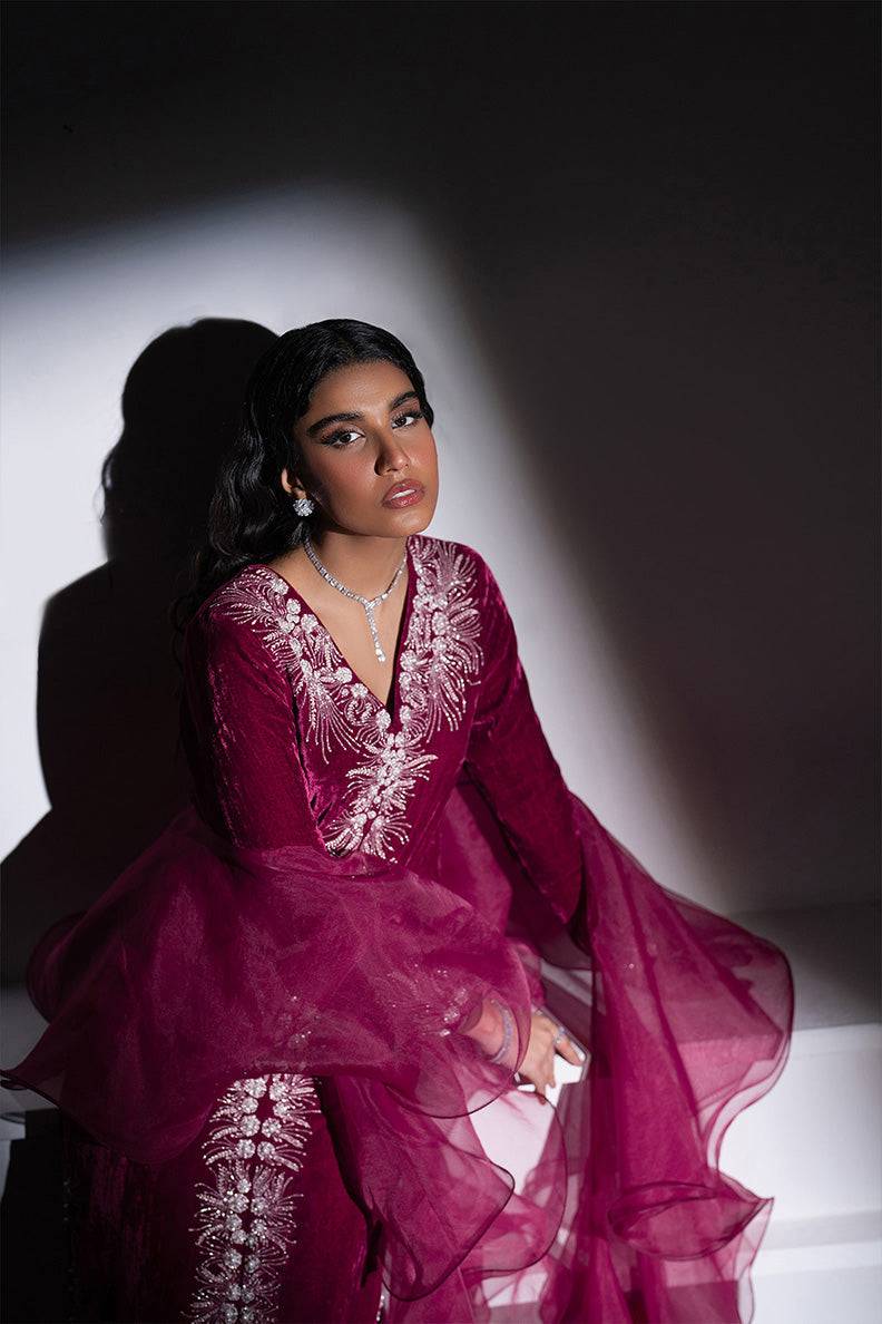 Caia | Luxury Velvet Edit 25 | Fuchsia by Maria Faisal - Registered Vendor of : Caia - type : Ladies Clothes - 100% original wedding dresses