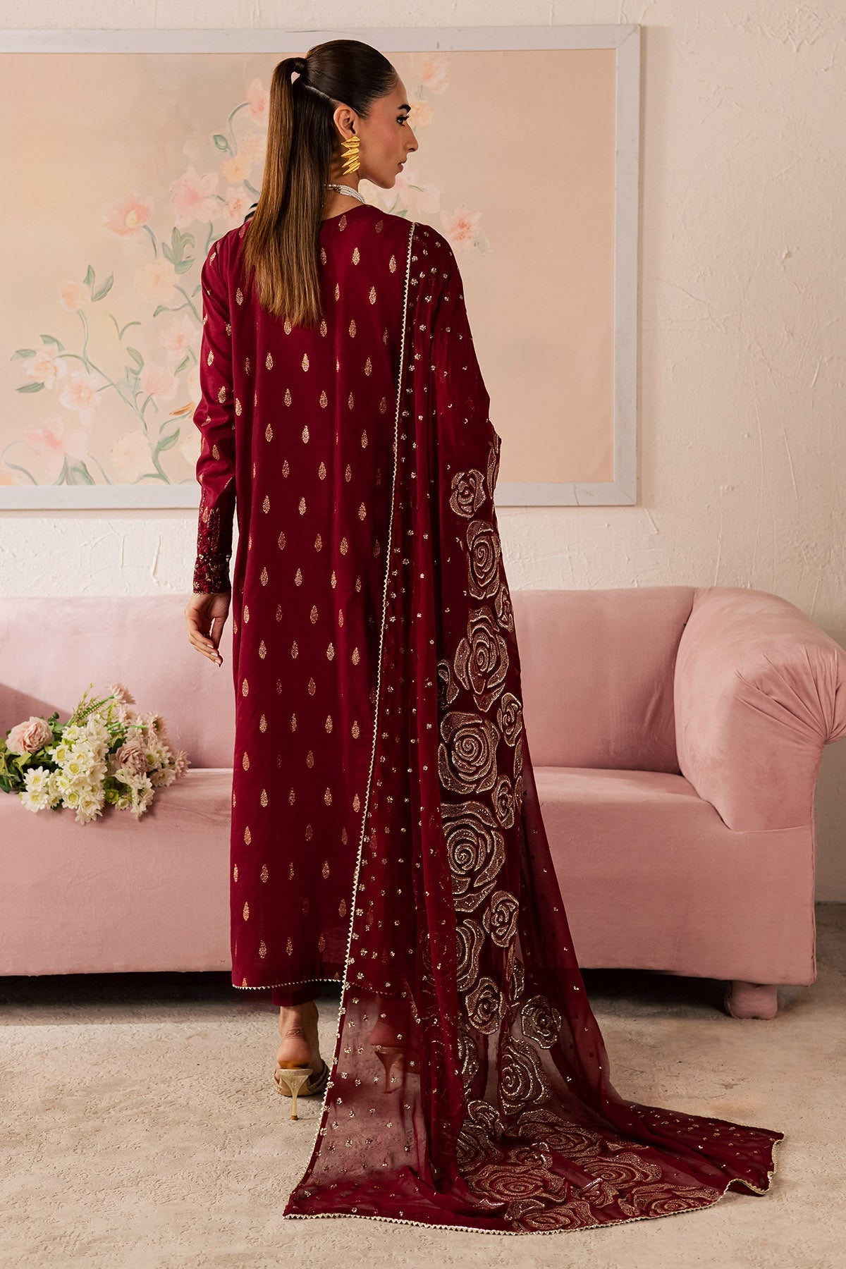 Nureh | Shades of Summer | NP-754 - Luxury Dress - available at Maria Faisal in UK and USA.