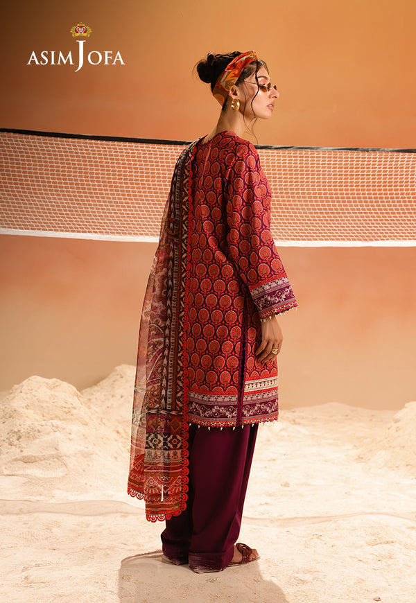 Asim Jofa | Summer Rhapsody | AJUBU-26 Printed Embroidered Lawn - Ladies Clothes - Maria Faisal