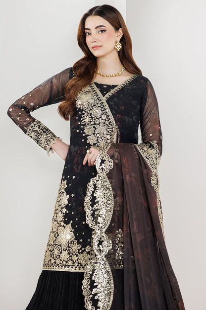 Farasha | Formals 26 | Raven Noir - Formal Dress - available at Maria Faisal in UK and USA.