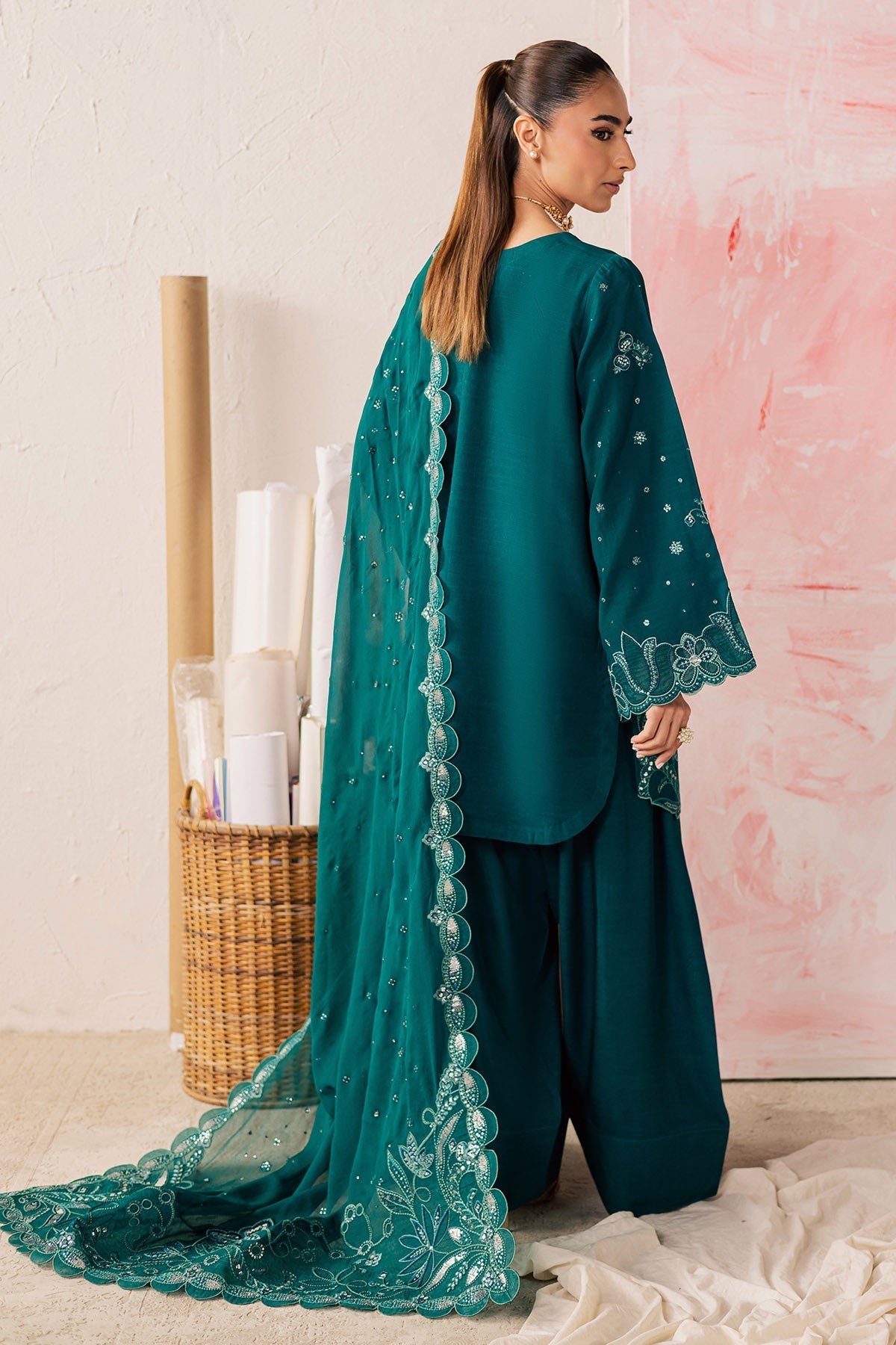 Nureh | Shades of Summer | NP-761 - Luxury Dress - available at Maria Faisal in UK and USA.