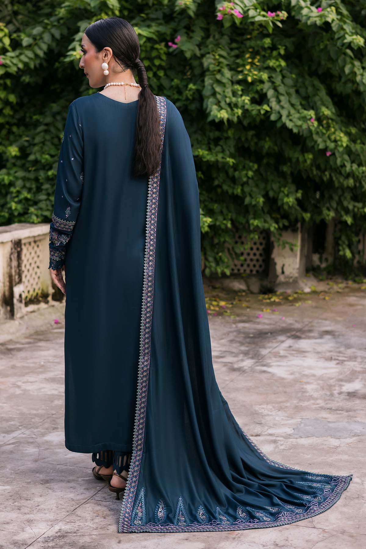 Nureh | Exclusive Winter 25 |   NE-175 - Casual Dress - available at Maria Faisal in UK and USA.