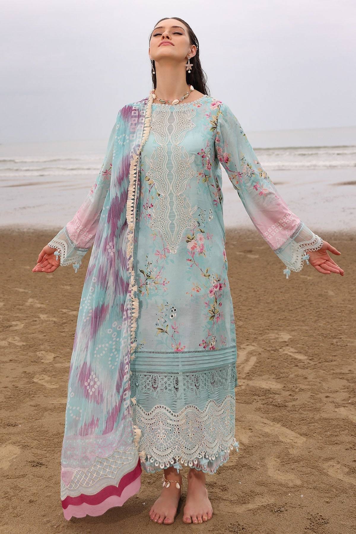 Nureh | Gardenia Embroidered Lawn 25 | NSG-173 by Maria Faisal - Registered Vendor of : Nureh - type : Ladies Clothes - 100% original wedding dresses