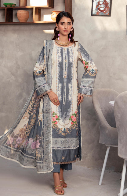 Alzohaib | Digital Printed Cambric | Colors Digital Cambric 3 Piece-CDC-2-25-08 - Ladies Clothes - Maria Faisal