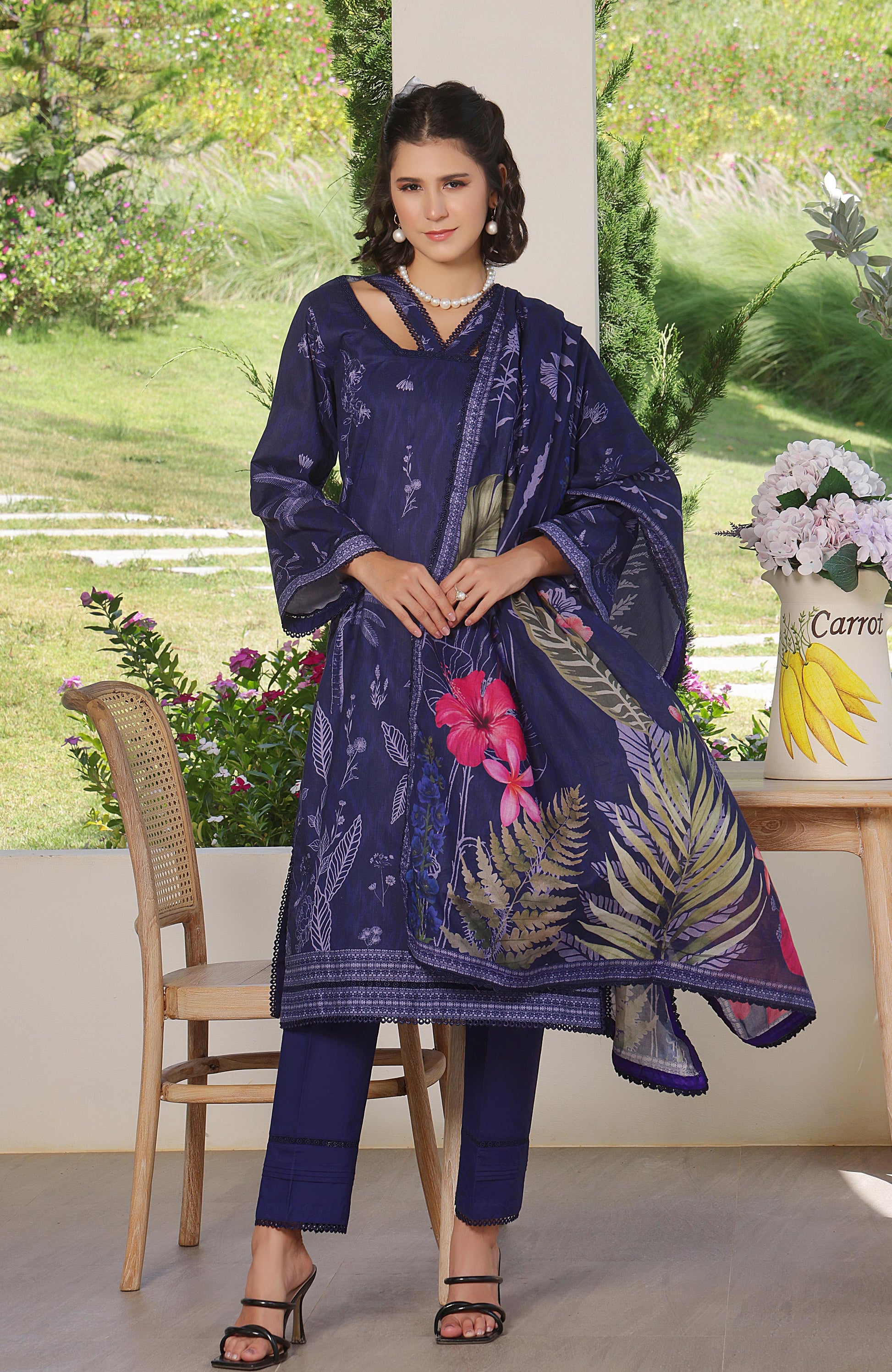 Alzohaib | Digital Printed Cambric | Colors Digital Cambric 3 Piece-CDC-25-08 - Ladies Clothes - Maria Faisal
