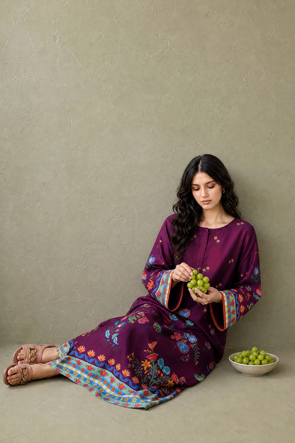 Saad Shaikh | Ease Fall Edit 26 | D-06-Kaftan - Casual Dress - available at Maria Faisal in UK and USA.