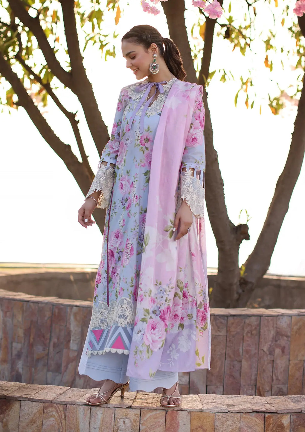 Elaf Premium | Prints Chikankari 24 | 04A OCEAN BLOSSOMS - Waniyas