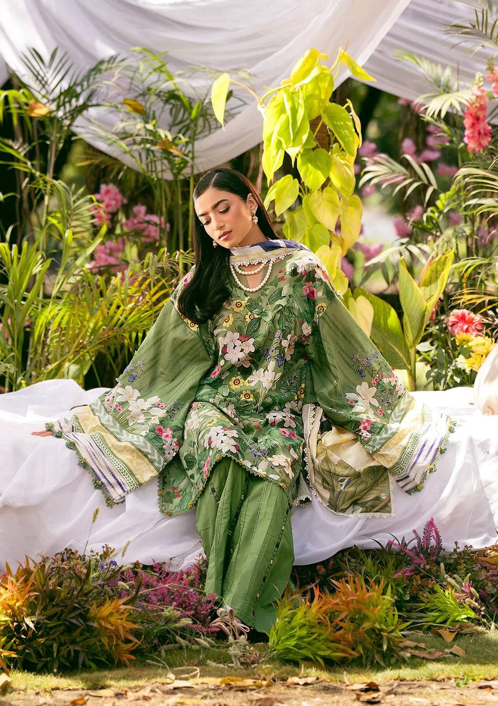 Elaf Premium | Prints 25 | EPS-1B GREEN EDEN by Maria Faisal - Registered Vendor of : Elaf Premium - type : Ladies Clothes - 100% original wedding dresses