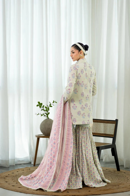 Wahaj M Khan | Sanam Luxe | Mint Élan GS - Luxury Dress - available at Maria Faisal in UK and USA.