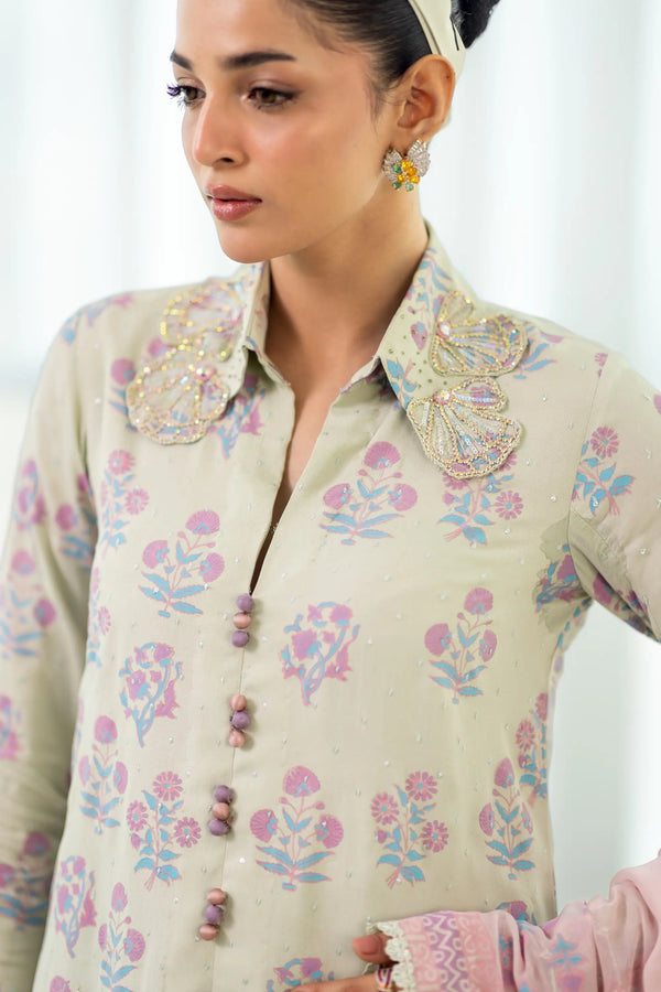 Wahaj M Khan | Sanam Luxe | Mint Élan GS - Luxury Dress - available at Maria Faisal in UK and USA.