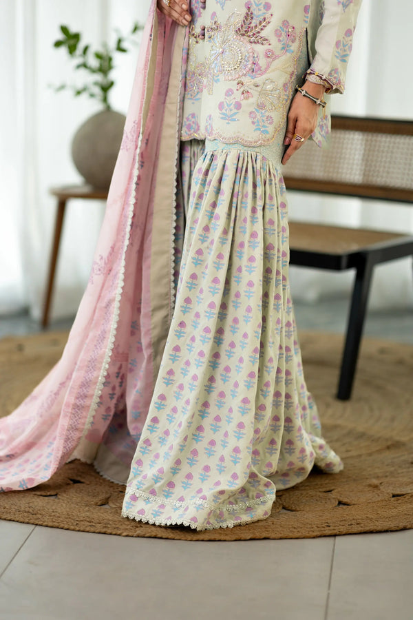 Wahaj M Khan | Sanam Luxe | Mint Élan GS - Luxury Dress - available at Maria Faisal in UK and USA.