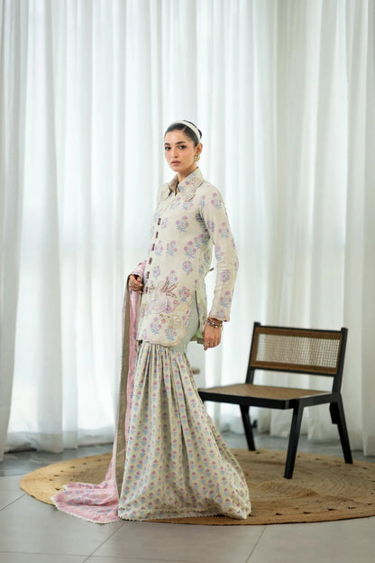 Wahaj M Khan | Sanam Luxe | Mint Élan GS - Luxury Dress - available at Maria Faisal in UK and USA.