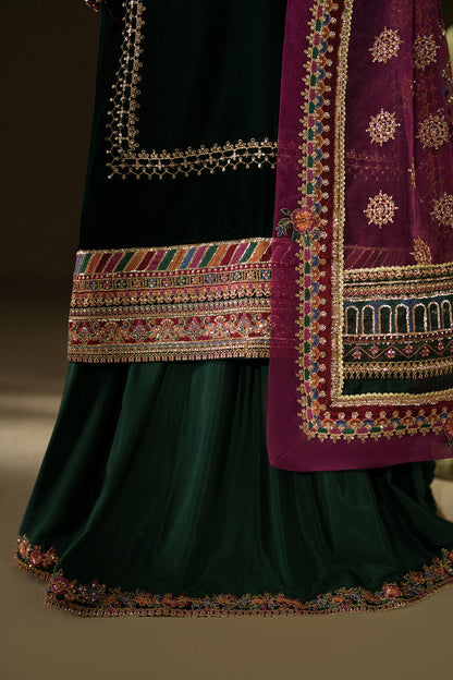 Iznik | Velvet 25 | IV-74 Embroidered Velvet - Formal Dress - available at Maria Faisal in UK and USA.