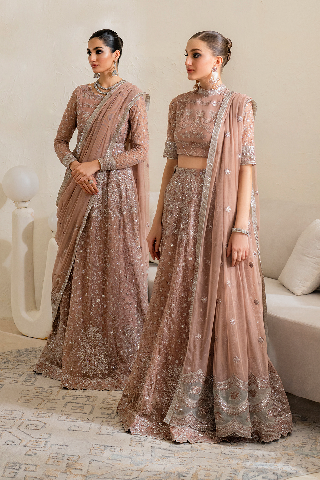 Iznik | Chinnon Chiffon | CC-43 Embroidered Net - Ladies Clothes - Maria Faisal