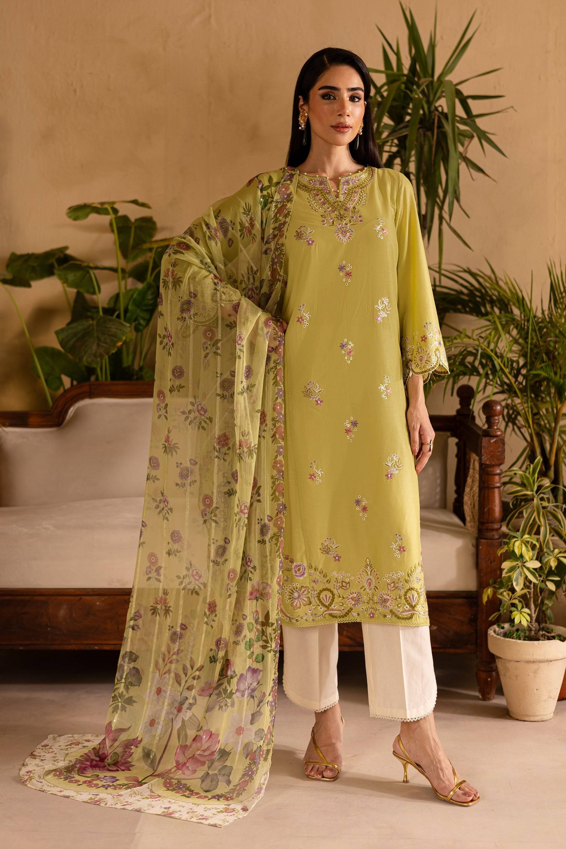 Batik | Nyra Embroidered Summer Solids | Apple Pie by Maria Faisal - Registered Vendor of : Batik - type : Ladies Clothes - 100% original wedding dresses