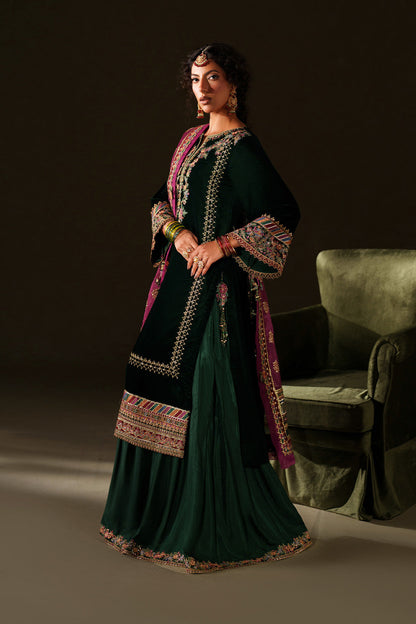 Iznik | Velvet 25 | IV-74 Embroidered Velvet - Formal Dress - available at Maria Faisal in UK and USA.