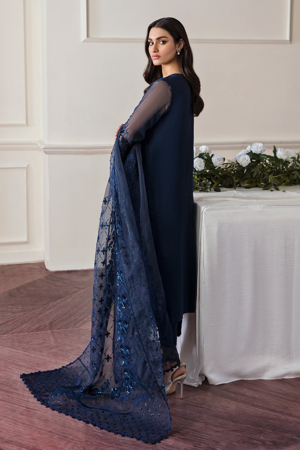 Baroque | Formals Collection | EMBROIDERED CHIFFON UF-292 - Formal Dress - available at Maria Faisal in UK and USA.