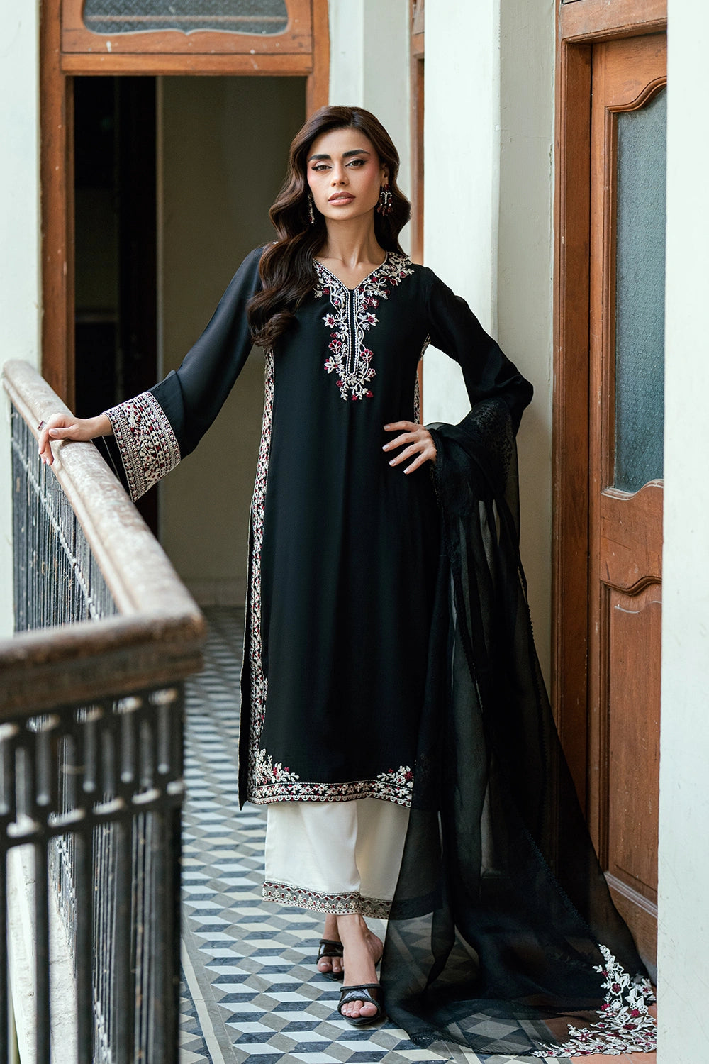 Azure | Vogue Formals | Black Swan - Formal Dress - available at Maria Faisal in UK and USA.