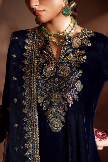 Iznik | Velvet 25 | IV-66 Embroidered Velvet - Formal Dress - available at Maria Faisal in UK and USA.