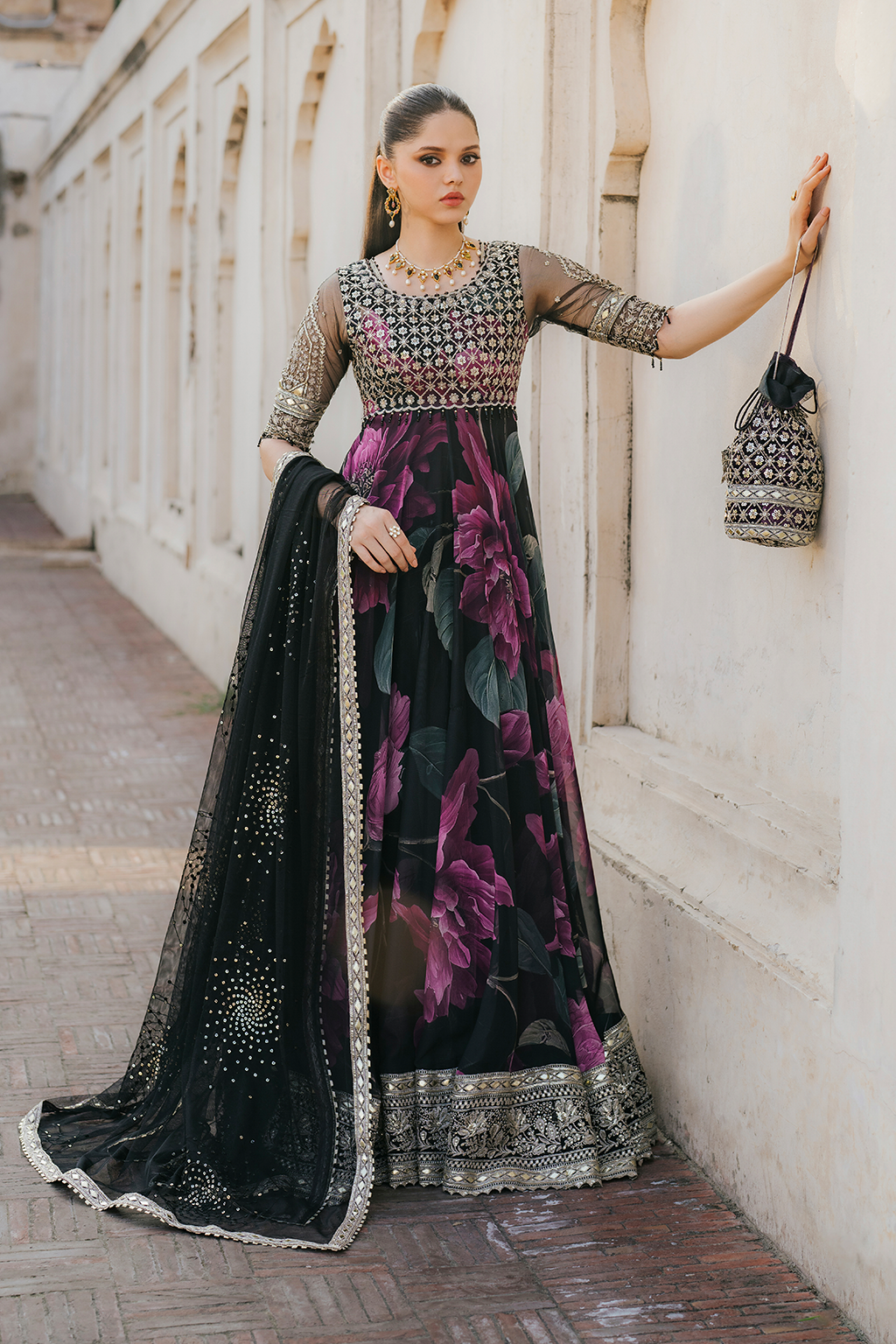 Iznik | Formal Wear | UE-321 - Dress - available at Maria Faisal in UK and USA.