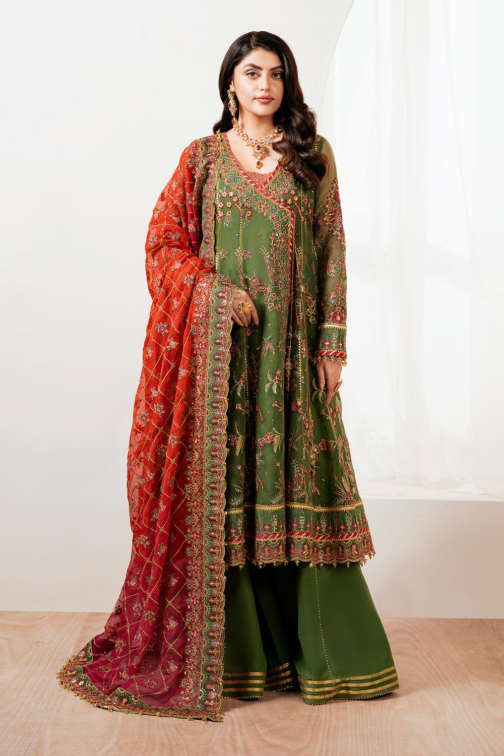 Baroque | Formals Collection | EMBROIDERED CHIFFON UF-4037 - Formal Dress - available at Maria Faisal in UK and USA.