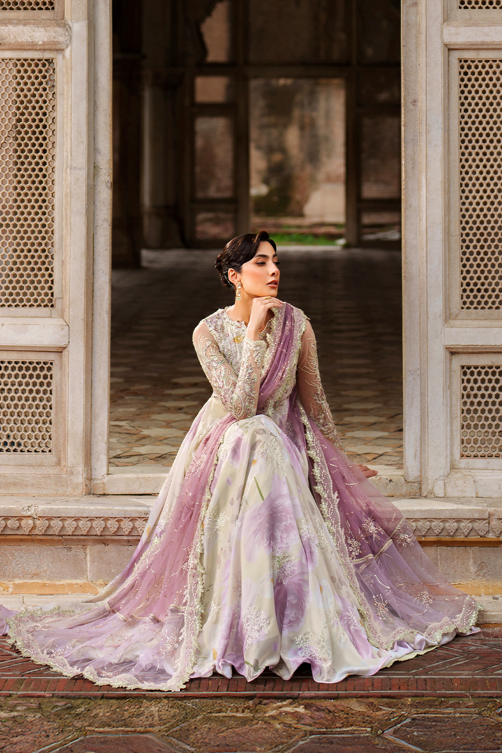 Iznik | Festive Formal | UE-546 Embroidered Chiffon - Ladies Clothes - Maria Faisal