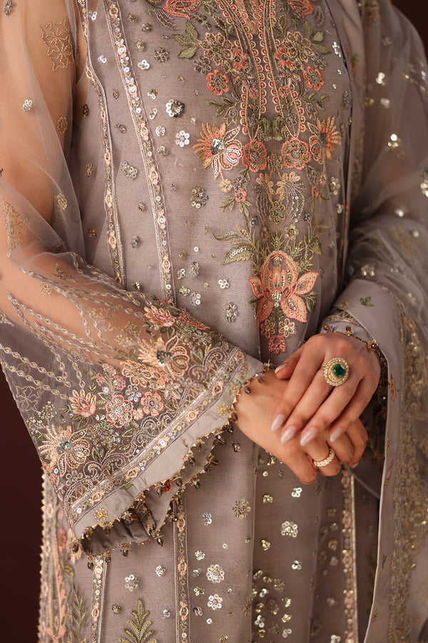Baroque | Formals Collection | EMBROIDERED NET UF-4487 - Formal Dress - available at Maria Faisal in UK and USA.