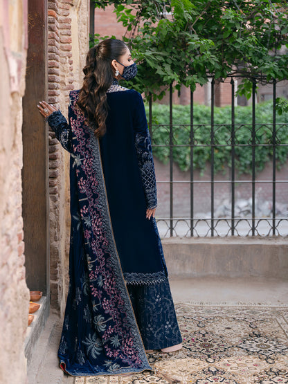 Flossie | Siara Velvet Formals | V-106 - B - Ladies Clothes - Maria Faisal