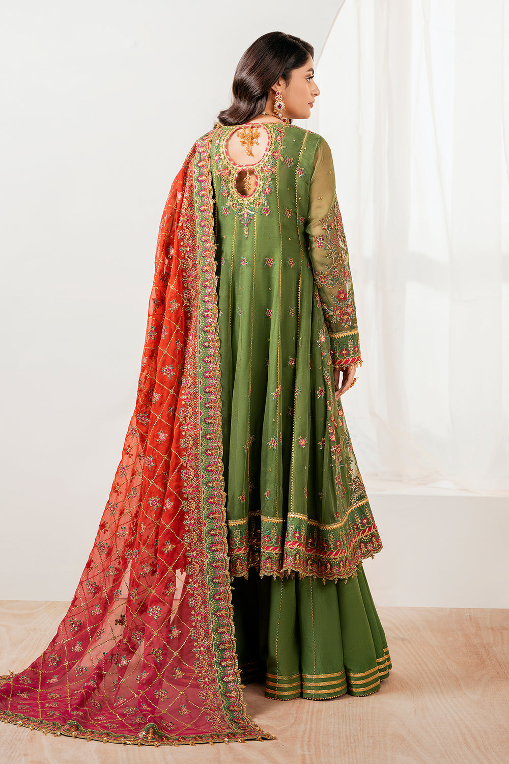 Baroque | Formals Collection | EMBROIDERED CHIFFON UF-4037 - Formal Dress - available at Maria Faisal in UK and USA.