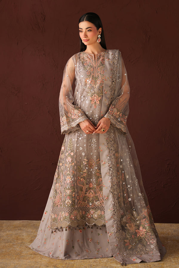 Baroque | Formals Collection | EMBROIDERED NET UF-4487 - Formal Dress - available at Maria Faisal in UK and USA.