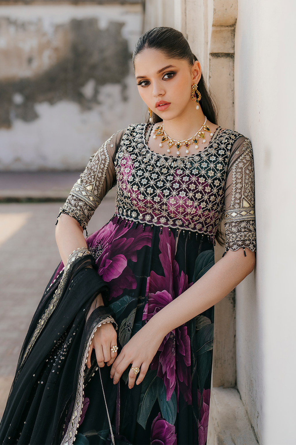 Iznik | Formal Wear | UE-321 - Dress - available at Maria Faisal in UK and USA.