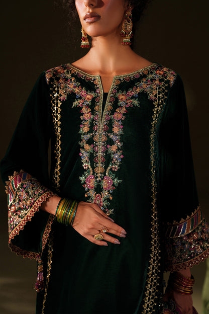 Iznik | Velvet 25 | IV-74 Embroidered Velvet - Formal Dress - available at Maria Faisal in UK and USA.