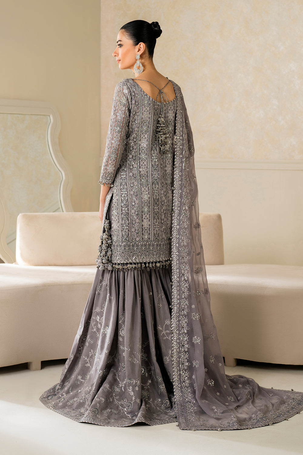 Baroque | Formals Collection | EMBROIDERED CHIFFON UF-4161 - Formal Dress - available at Maria Faisal in UK and USA.