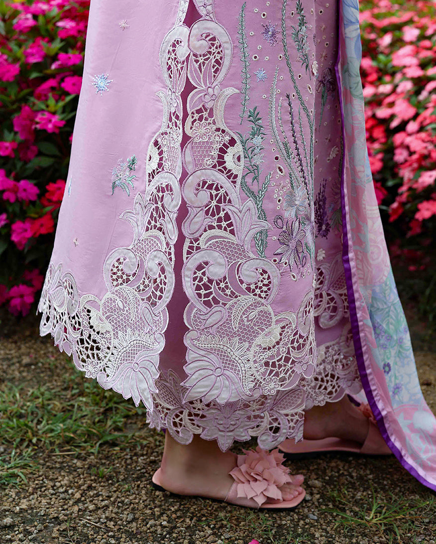 Mushq | The Secret Garden Lawn | Peony Glow - Luxury Dress - available at Maria Faisal in UK and USA.