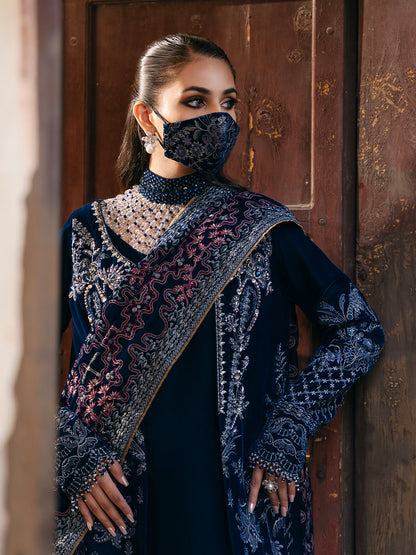 Flossie | Siara Velvet Formals | V-106 - B - Ladies Clothes - Maria Faisal