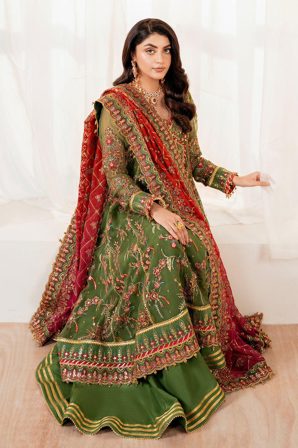 Baroque | Formals Collection | EMBROIDERED CHIFFON UF-4037 - Formal Dress - available at Maria Faisal in UK and USA.
