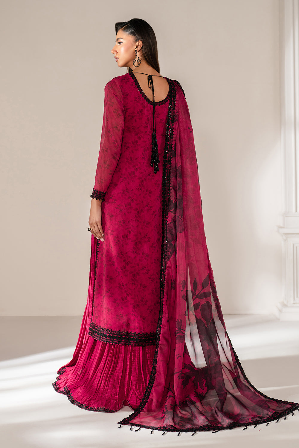 Baroque | Formals Collection | EMBROIDERED CHIFFON UF-4138 - Formal Dress - available at Maria Faisal in UK and USA.