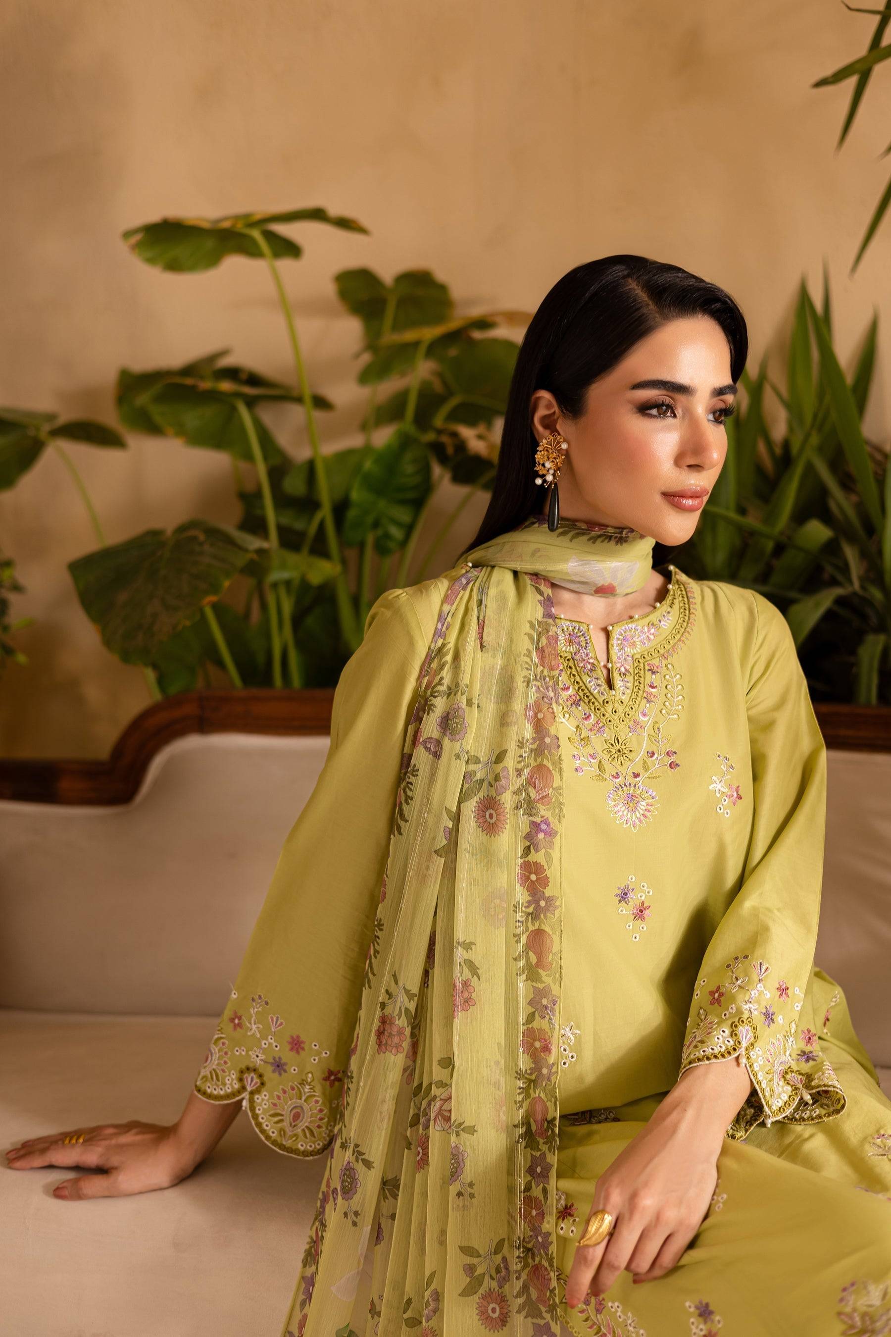 Batik | Nyra Embroidered Summer Solids | Apple Pie by Maria Faisal - Registered Vendor of : Batik - type : Ladies Clothes - 100% original wedding dresses