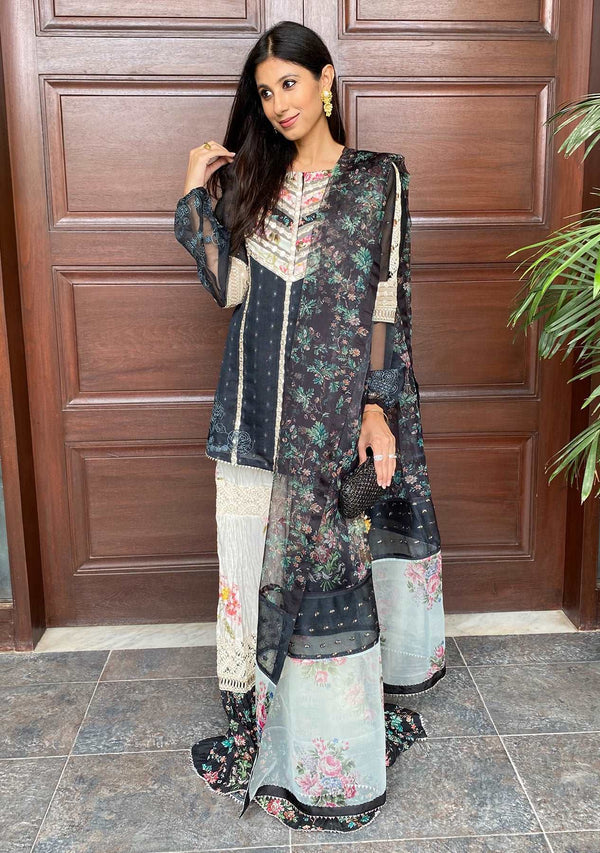 Layla Chatoor | Luxury Pret | Grey Beige - Luxury Dress - available at Maria Faisal in UK and USA.