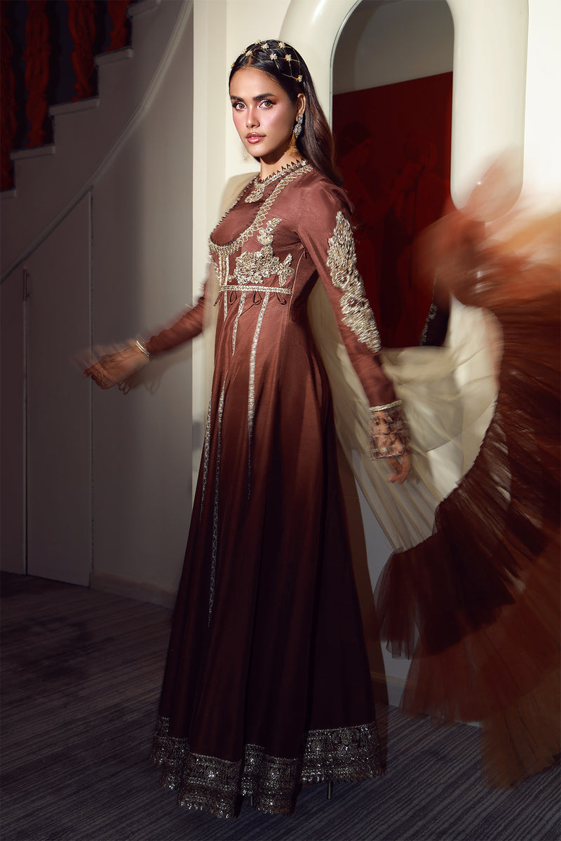 Mysie | Festive 26 | Elaya - Luxury Dress - available at Maria Faisal in UK and USA.