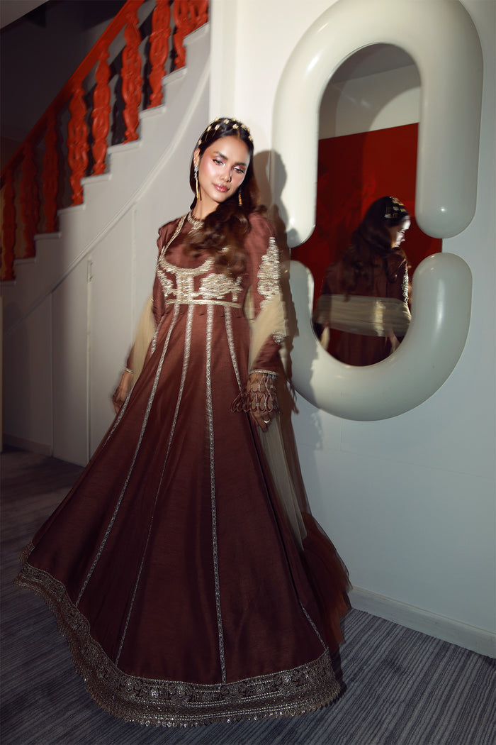 Mysie | Festive 26 | Elaya - Luxury Dress - available at Maria Faisal in UK and USA.