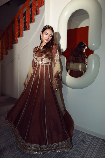 Mysie | Festive 26 | Elaya - Luxury Dress - available at Maria Faisal in UK and USA.