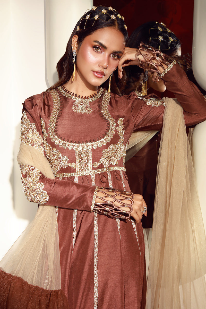 Mysie | Festive 26 | Elaya - Luxury Dress - available at Maria Faisal in UK and USA.