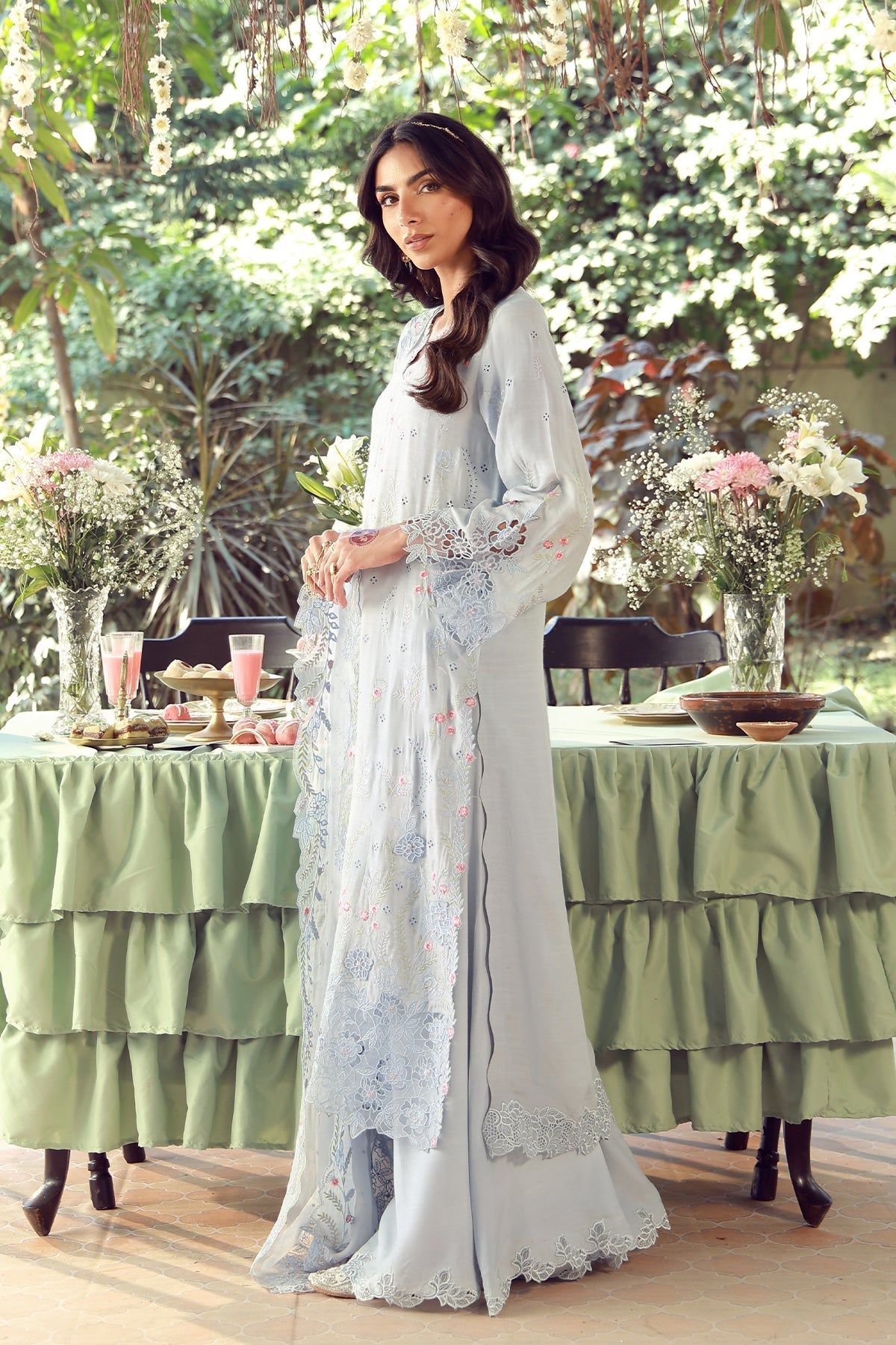 Sahar | Festive Edit 26 | Bluebell Serenade - Luxury Dress - available at Maria Faisal in UK and USA.